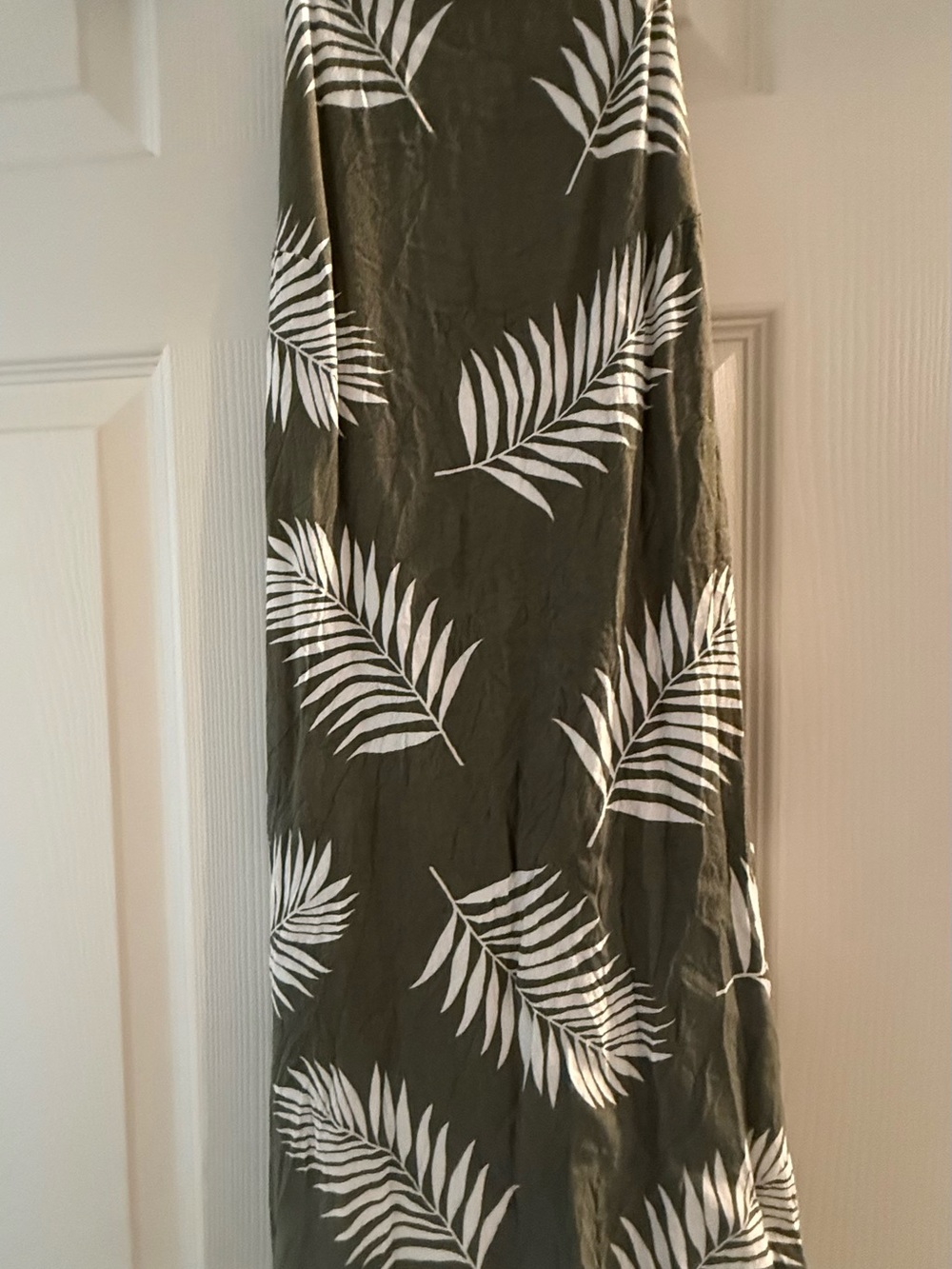 Forever 21 Olive Green dress with White Palm Print